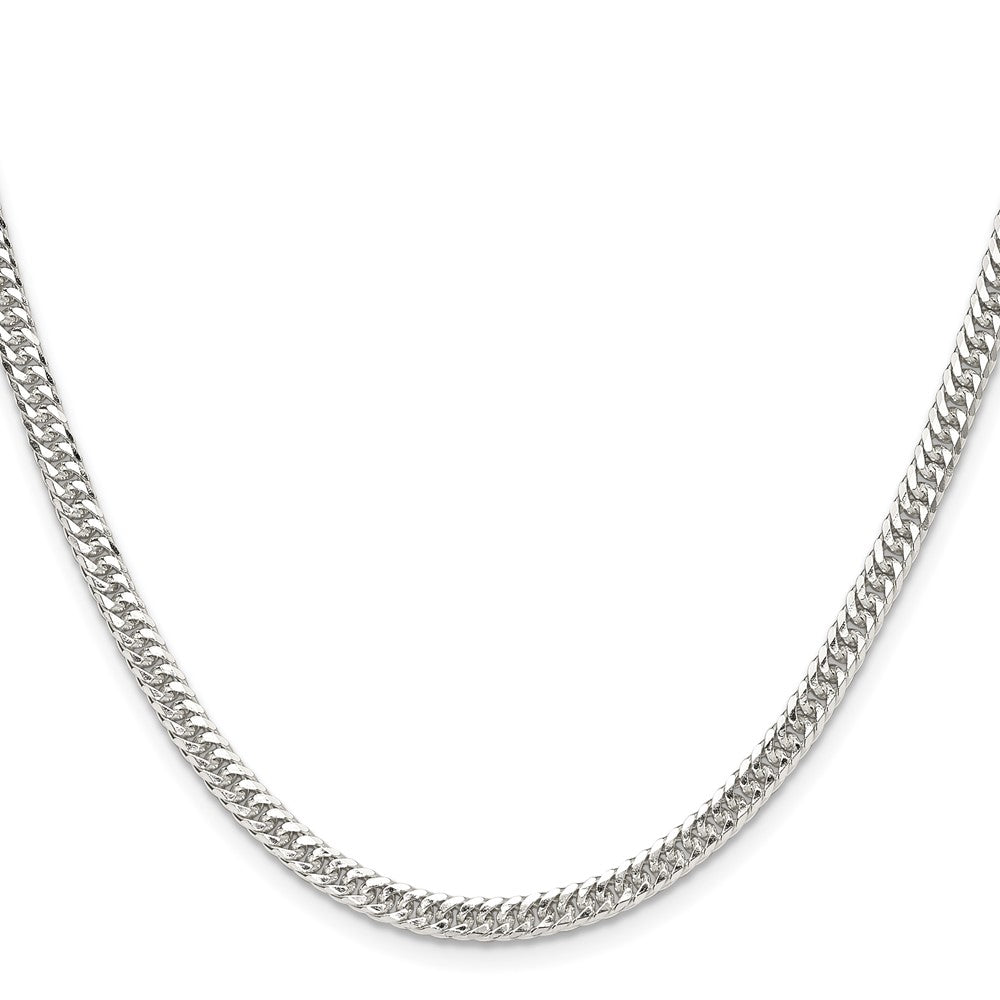 Sterlingsilber Poliert 3.9mm Doppelt Diamantiert Panzer Kette