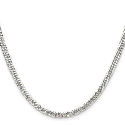 Sterlingsilber Poliert 3.9mm Doppelt Diamantiert Panzer Kette