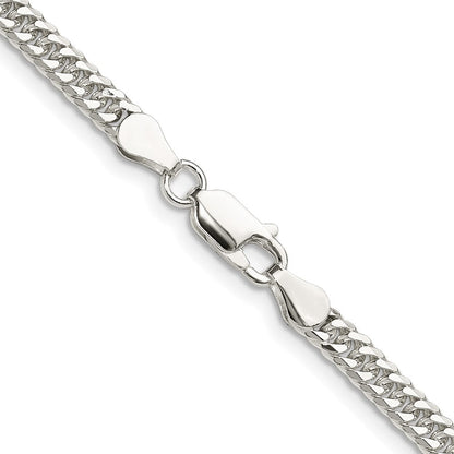 Sterlingsilber Poliert 3.9mm Doppelt Diamantiert Panzer Kette