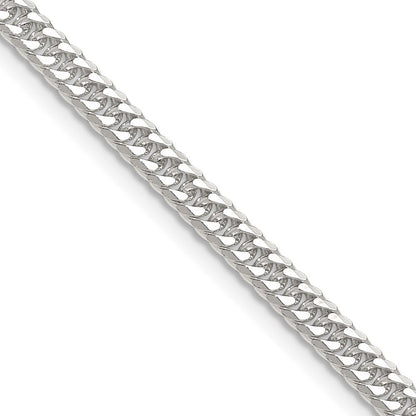 Sterlingsilber Poliert 3.9mm Doppelt Diamantiert Panzer Kette