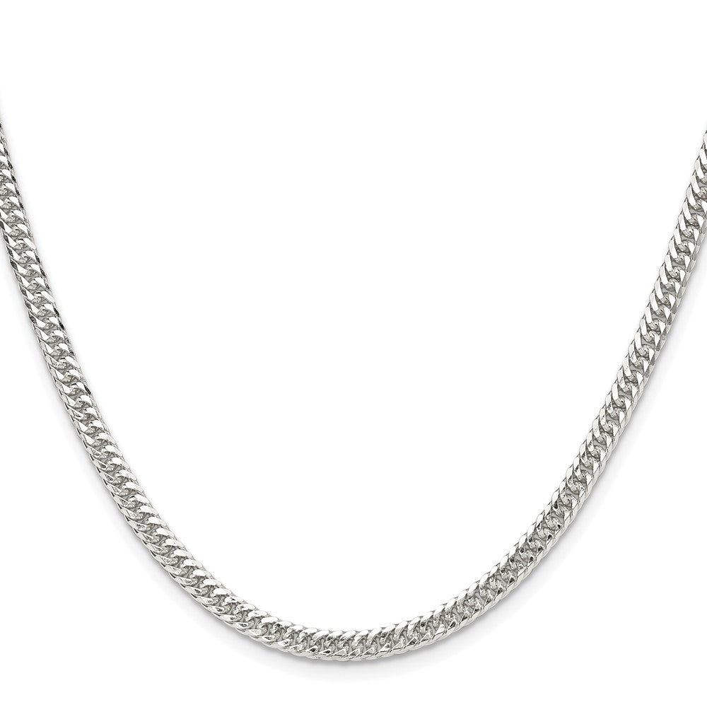 Sterlingsilber Rhodiniert 3.9mm Doppelt Diamantiert Panzer Kette