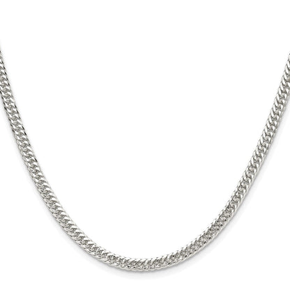 Sterlingsilber Rhodiniert 3.9mm Doppelt Diamantiert Panzer Kette