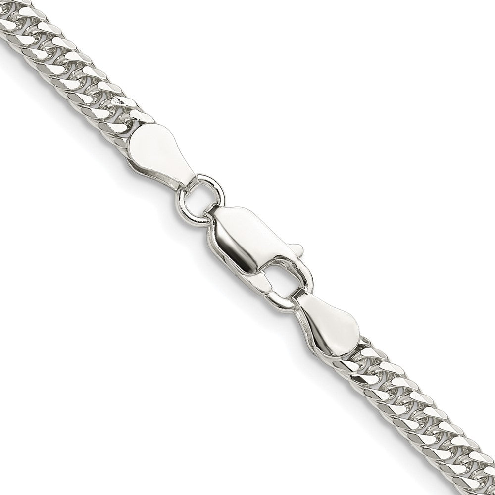 Sterlingsilber Rhodiniert 3.9mm Doppelt Diamantiert Panzer Kette