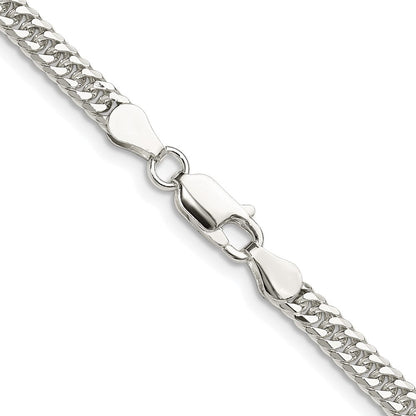 Sterlingsilber Rhodiniert 3.9mm Doppelt Diamantiert Panzer Kette