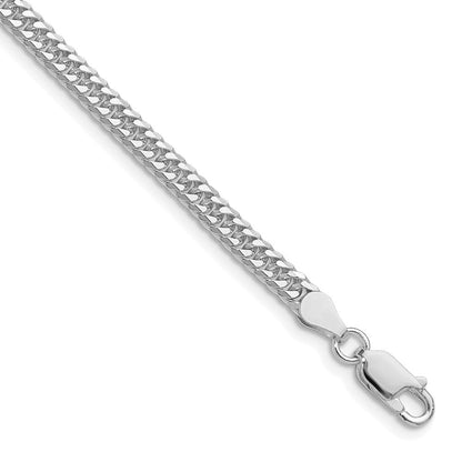 Sterlingsilber Rhodiniert 3.9mm Doppelt Diamantiert Panzer Kette
