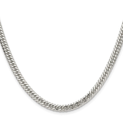 Sterlingsilber Poliert 4.8mm Doppelt Diamantiert Panzer Kette