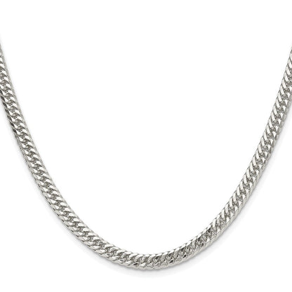 Sterlingsilber Rhodiniert 4.8mm Doppelt Diamantiert Panzer Kette