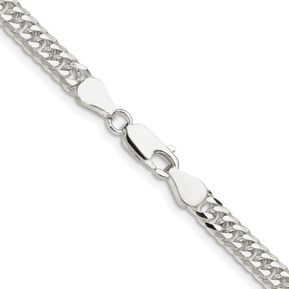 Sterlingsilber Rhodiniert 4.8mm Doppelt Diamantiert Panzer Kette