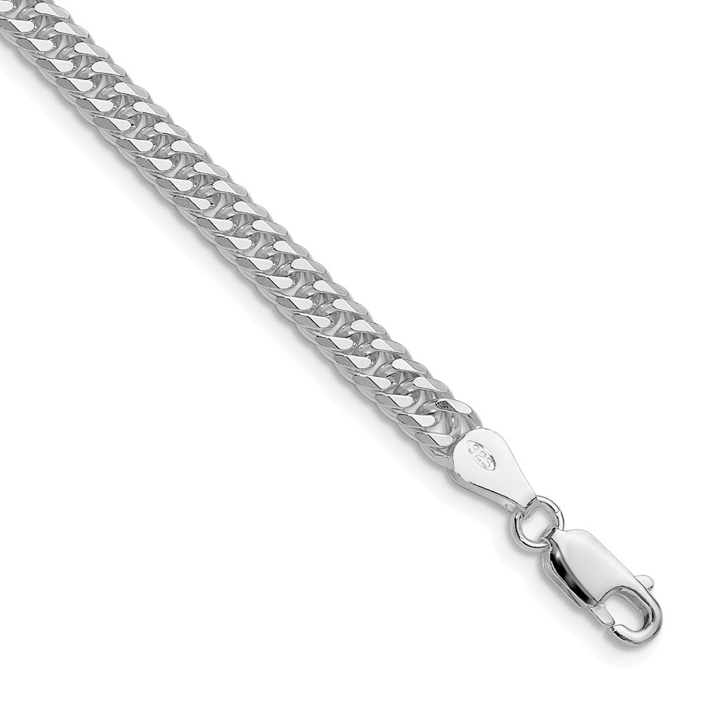 Sterlingsilber Rhodiniert 4.8mm Doppelt Diamantiert Panzer Kette