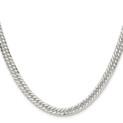 Sterlingsilber Poliert 5.7mm Doppelt Diamantiert Panzer Kette