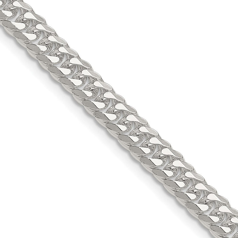 Sterlingsilber Poliert 5.7mm Doppelt Diamantiert Panzer Kette