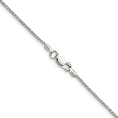 Sterlingsilber 1.3mm 8 Sided Diamantiert Doppelt Ährenkette Kette