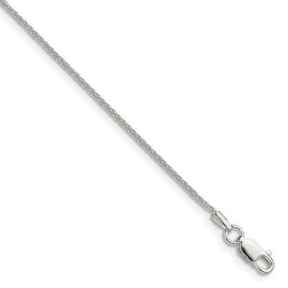 Sterlingsilber 1.3mm 8 Sided Diamantiert Doppelt Ährenkette Kette