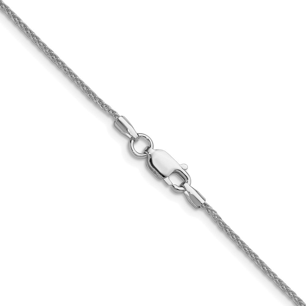 Sterlingsilber Rhodiniert 1.3mm 8 Sided Diamantiert Doppelt Ährenkette Kette