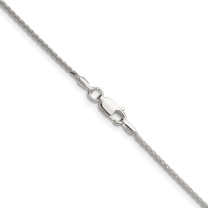 Sterlingsilber 1.45mm 8 Sided Diamantiert Doppelt Ährenkette Kette