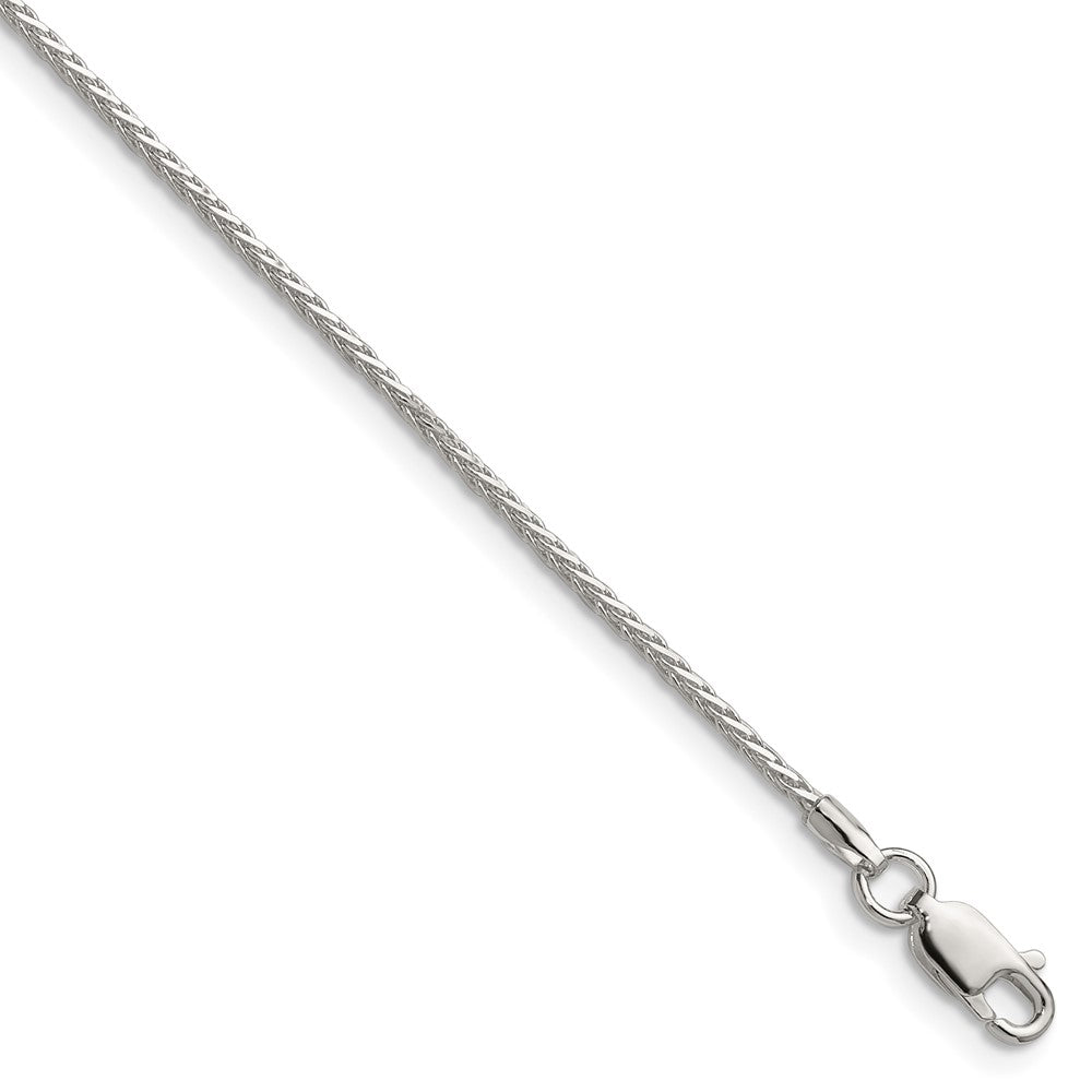 Sterlingsilber 1.45mm 8 Sided Diamantiert Doppelt Ährenkette Kette
