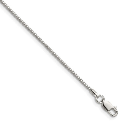 Sterlingsilber 1.45mm 8 Sided Diamantiert Doppelt Ährenkette Kette