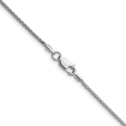 Sterlingsilber Rhodiniert 1.45mm 8 Sided Diamantiert Doppelt Ährenkette Kette
