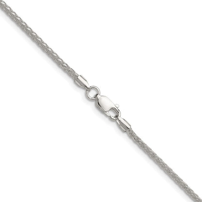 Sterlingsilber 2.0mm 8 Sided Diamantiert Doppelt Ährenkette Kette