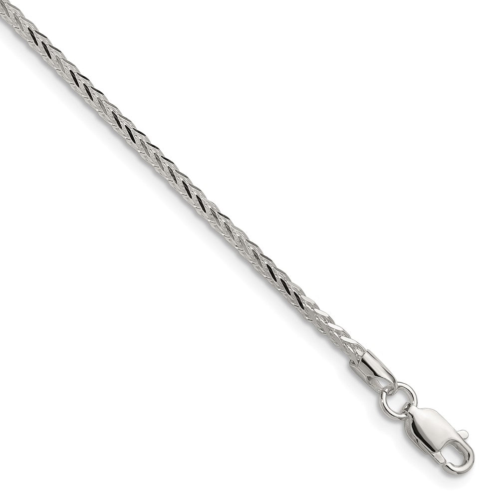 Sterlingsilber 2.0mm 8 Sided Diamantiert Doppelt Ährenkette Kette