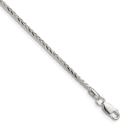 Sterlingsilber 2.0mm 8 Sided Diamantiert Doppelt Ährenkette Kette