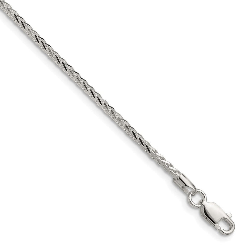Sterlingsilber 2.0mm 8 Sided Diamantiert Doppelt Ährenkette Kette