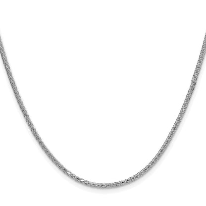 Sterlingsilber Rhodiniert 2.0mm 8 Sided Diamantiert Doppelt Ährenkette Kette