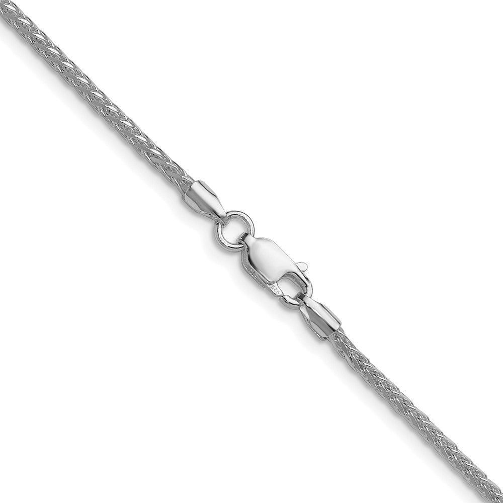 Sterlingsilber Rhodiniert 2.0mm 8 Sided Diamantiert Doppelt Ährenkette Kette