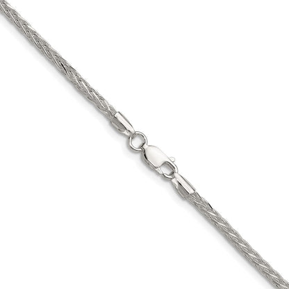 Sterlingsilber 2.5mm 8 Sided Diamantiert Doppelt Ährenkette Kette