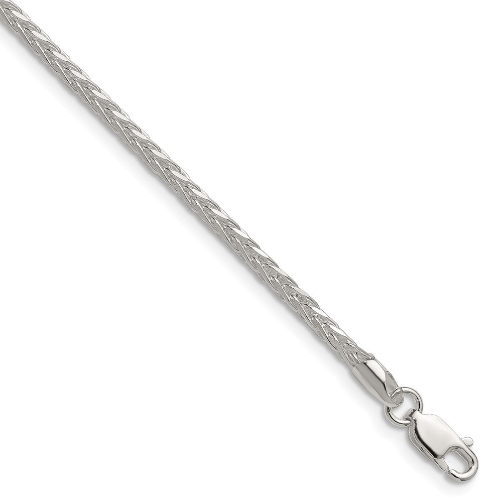 Sterlingsilber 2.5mm 8 Sided Diamantiert Doppelt Ährenkette Kette
