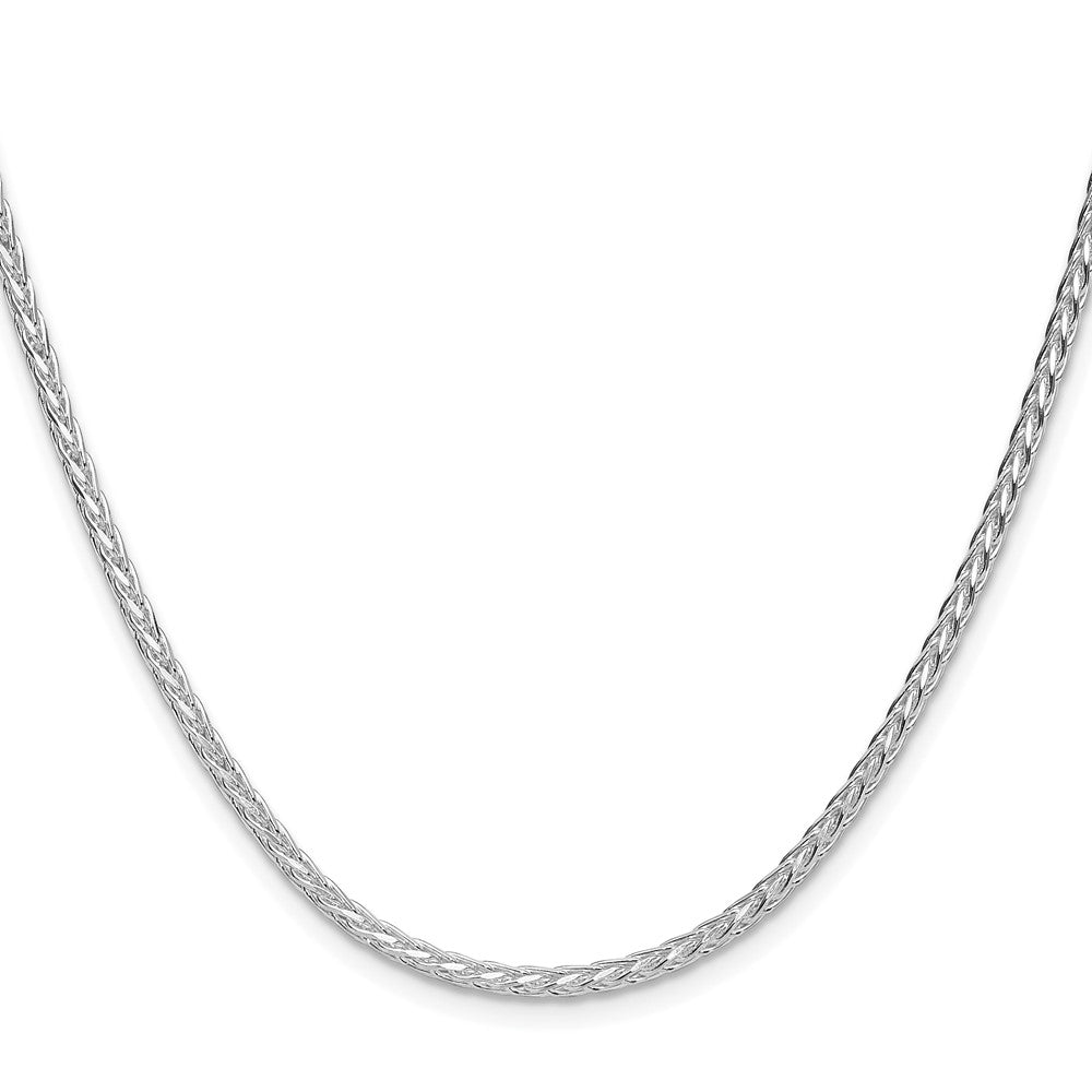 Sterlingsilber Rhodiniert 2.5mm 8 Sided Diamantiert Doppelt Ährenkette Kette