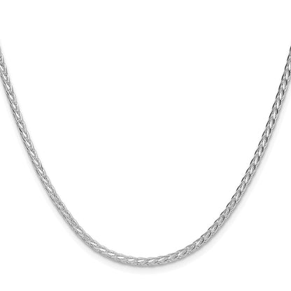Sterlingsilber Rhodiniert 2.5mm 8 Sided Diamantiert Doppelt Ährenkette Kette