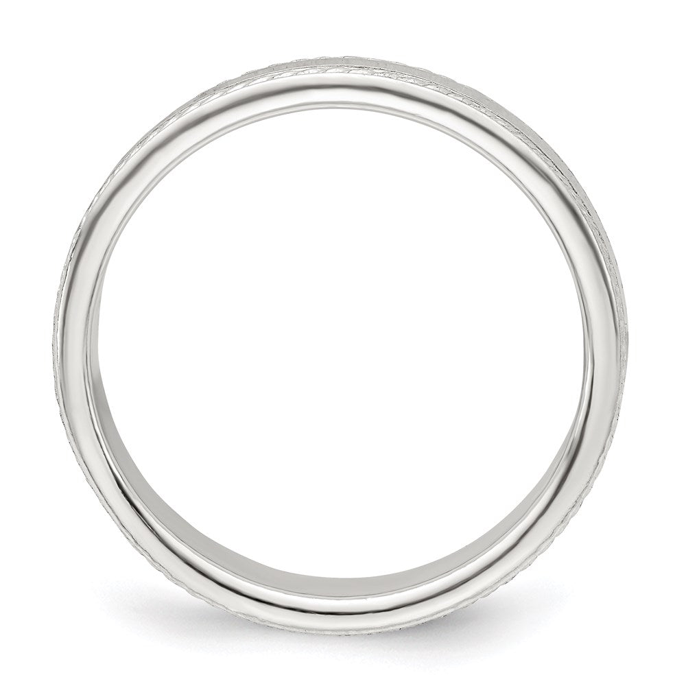 Sterlingsilber 4mm Flach mit Kordel Kante Größe 10 Ring