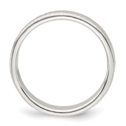 Sterlingsilber 4mm Flach mit Kordel Kante Größe 10 Ring