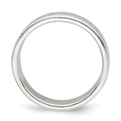 Sterlingsilber 5mm Flach mit Kordel Kante Größe 8 Ring
