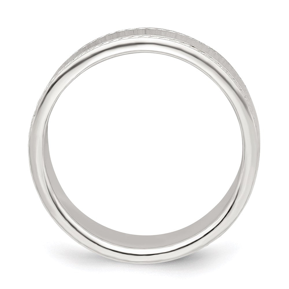 Sterlingsilber 6mm Flach mit Kordel Kante Größe 7 Ring