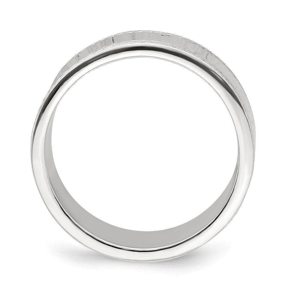 Sterlingsilber 7mm Flach mit Kordel Kante Größe 11 Ring