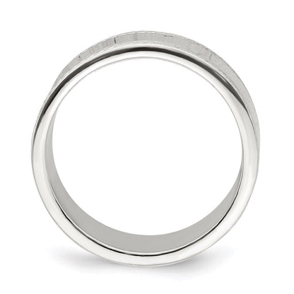 Sterlingsilber 7mm Flach mit Kordel Kante Größe 11 Ring
