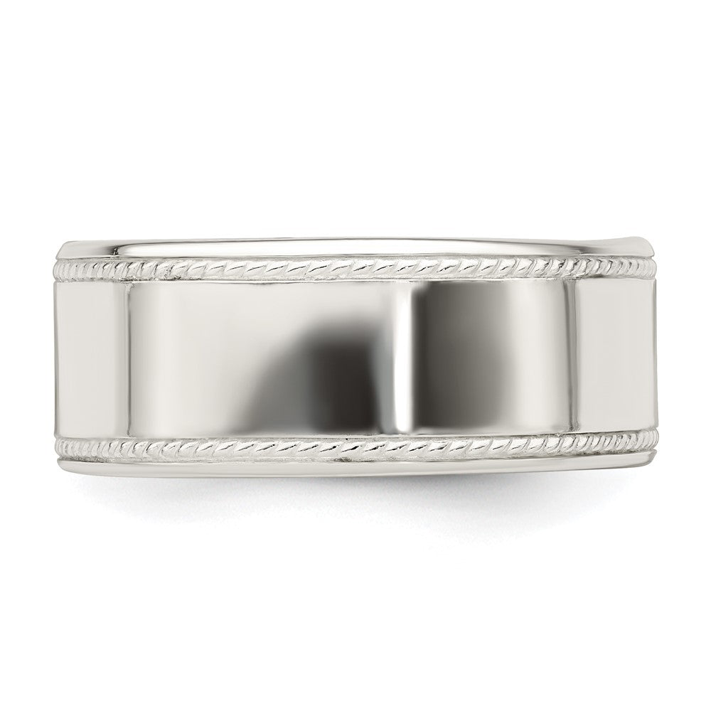 Sterlingsilber 9.5mm Flach mit Kordel Kante Größe 10 Ring