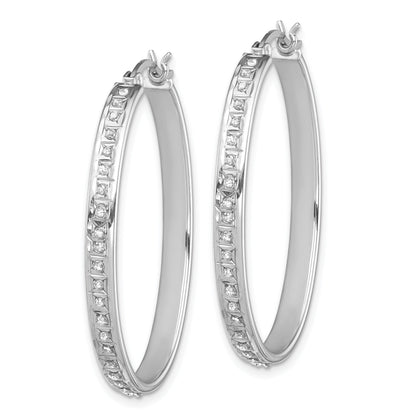 Sterlingsilber Diamant Fascination Mystique Platin-beschichtet Oval Creolen