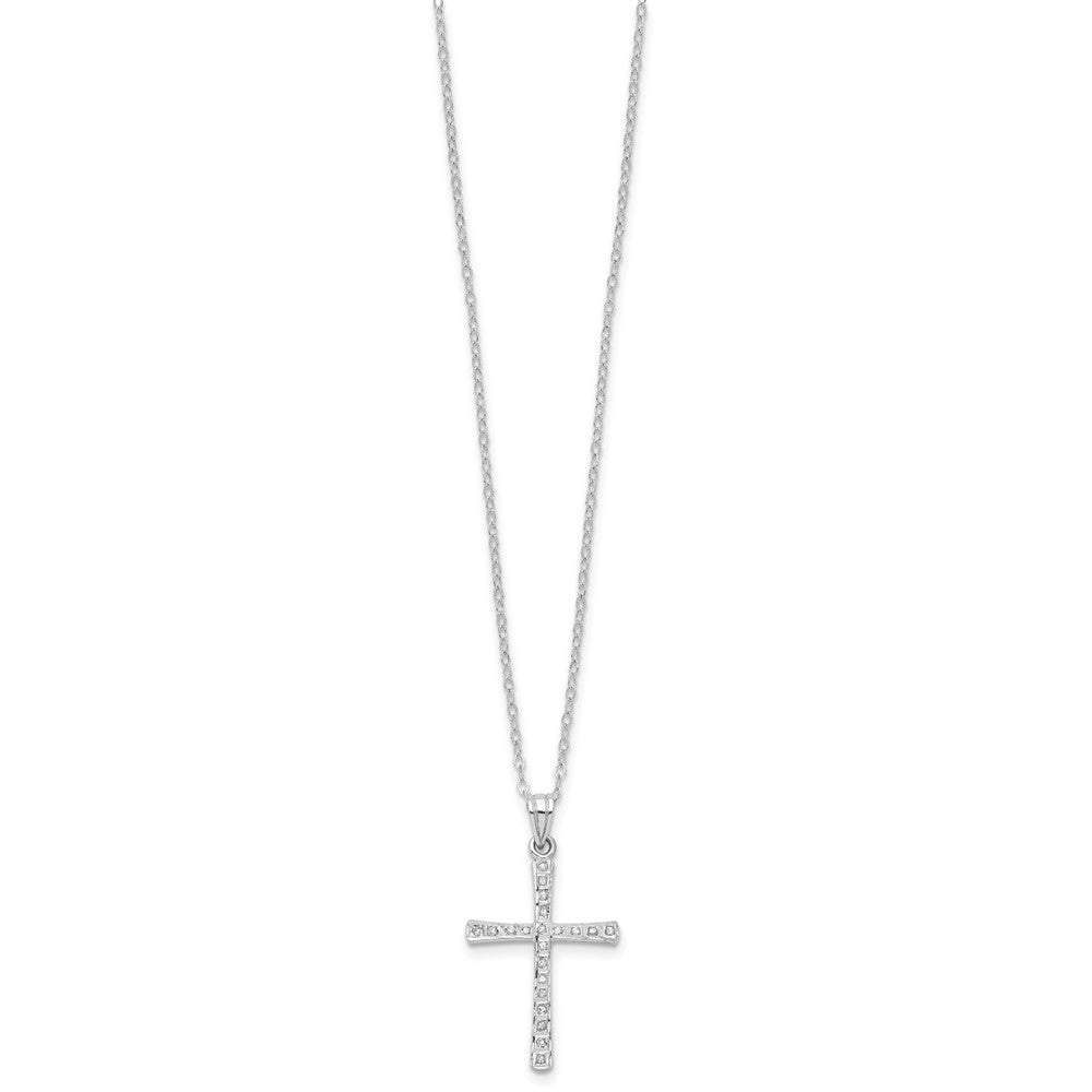 Sterlingsilber Diamant Fascination Mystique Platin-beschichtet Kreuz 18 Zoll Halskette