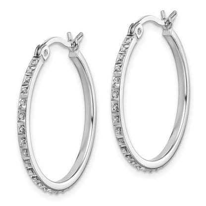 Sterlingsilber Diamant Fascination Mystique Platin-beschichtet Rund Creolen