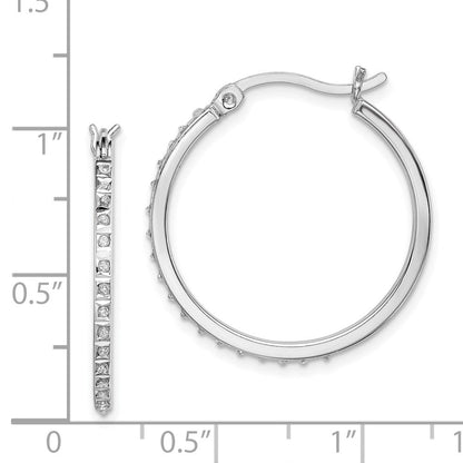Sterlingsilber Diamant Fascination Mystique Platin-beschichtet Rund Creolen