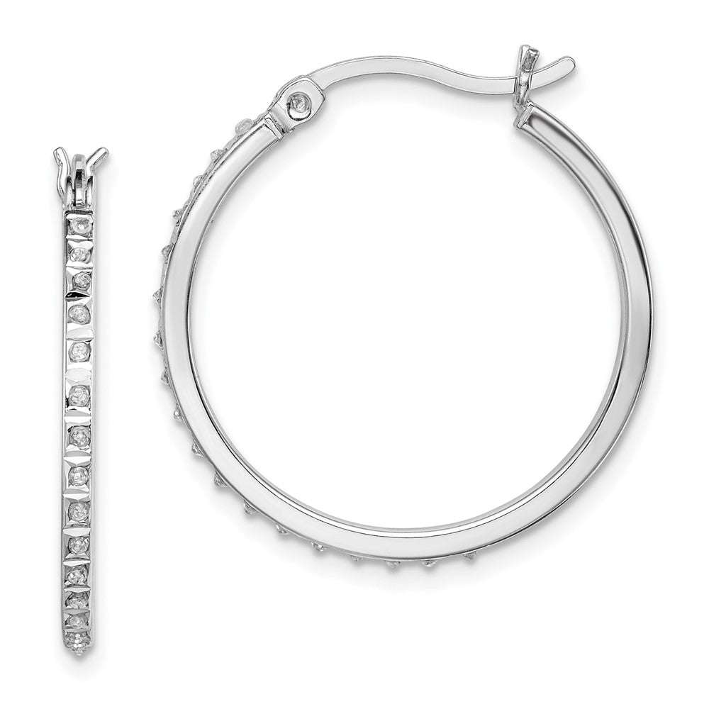 Sterlingsilber Diamant Fascination Mystique Platin-beschichtet Rund Creolen
