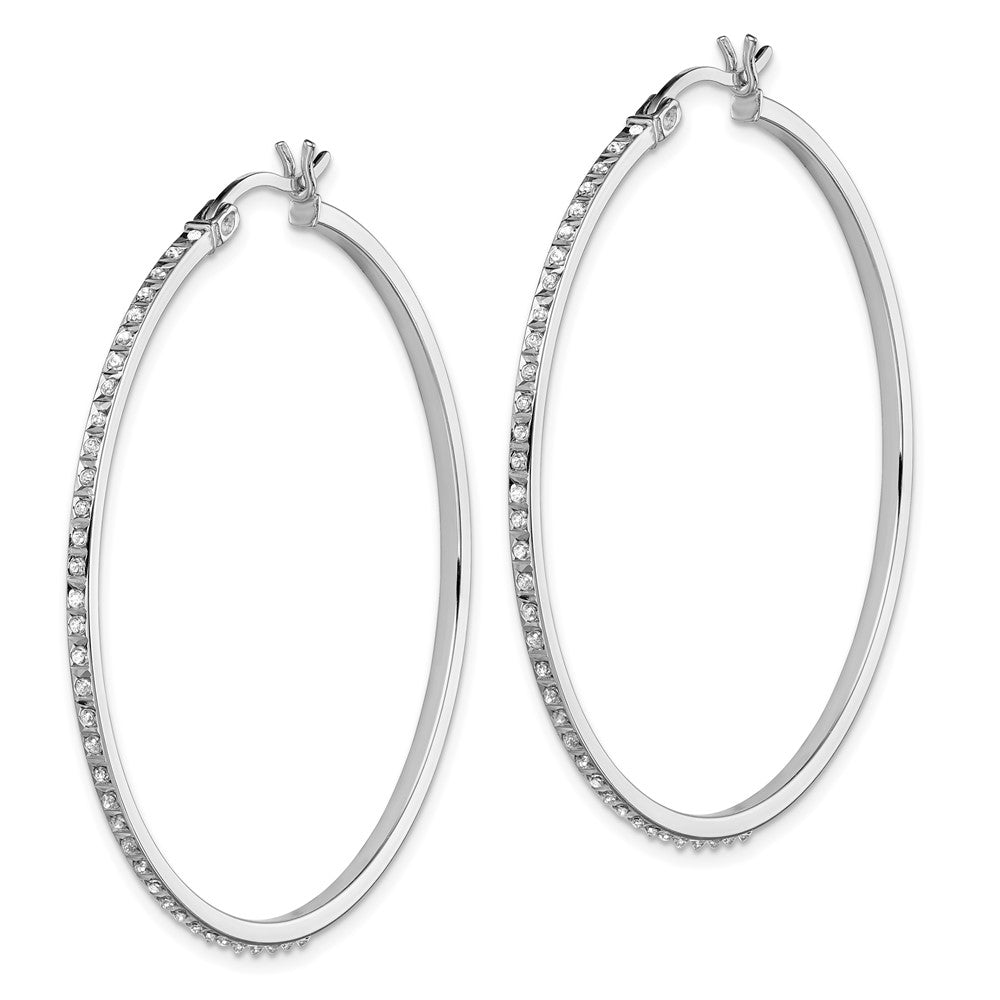 Sterlingsilber Diamant Fascination Mystique Platin-beschichtet Rund Creolen