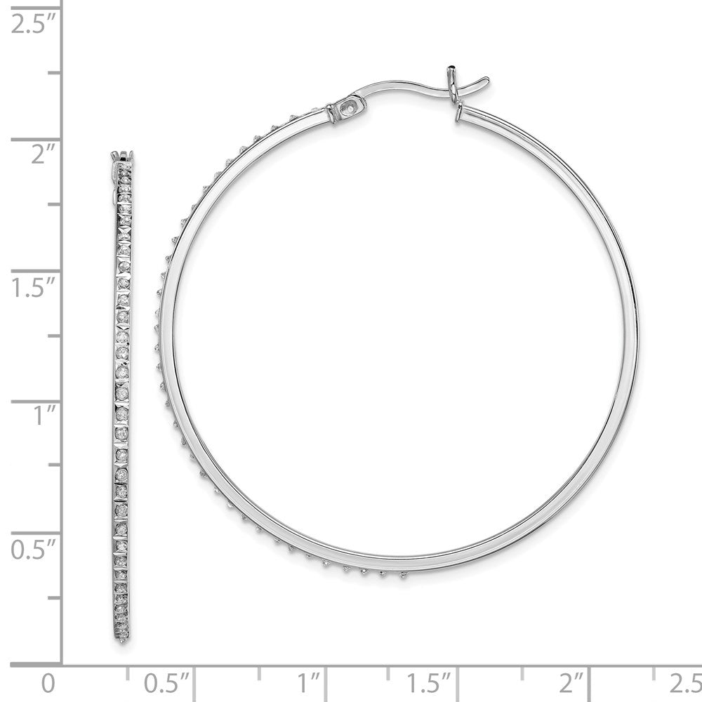 Sterlingsilber Diamant Fascination Mystique Platin-beschichtet Rund Creolen
