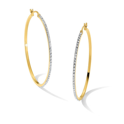 Sterlingsilber Diamant Fascination Mystique 18K Vergoldet Rund Creolen