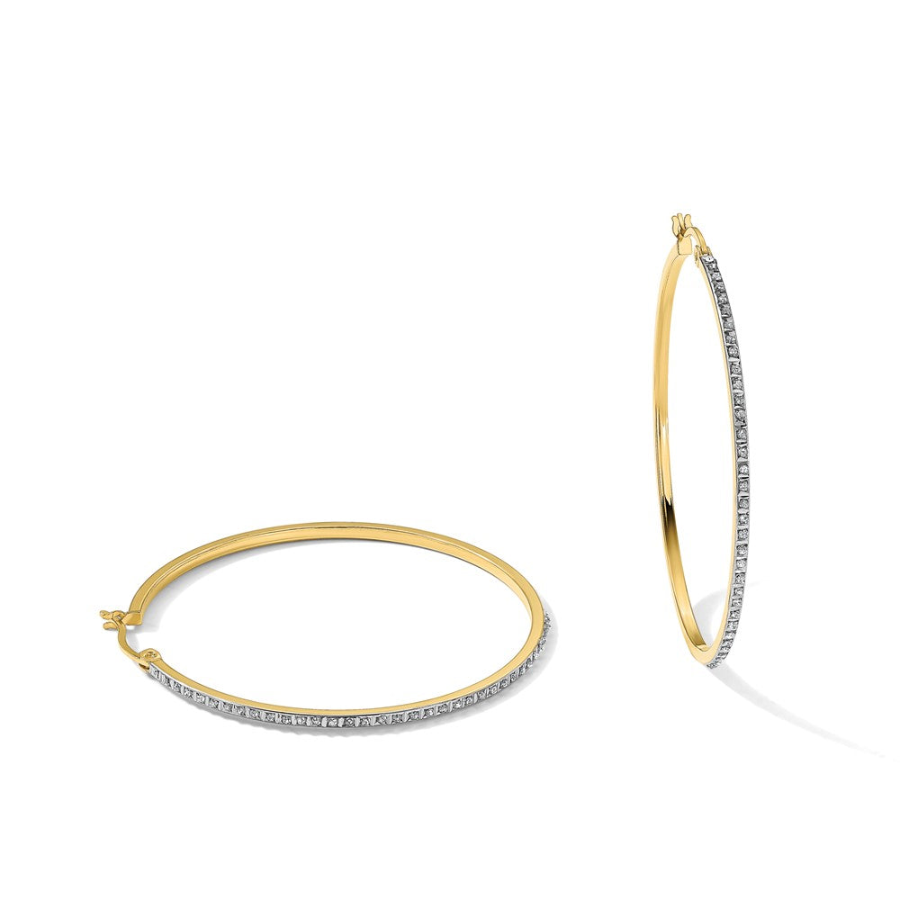 Sterlingsilber Diamant Fascination Mystique 18K Vergoldet Rund Creolen