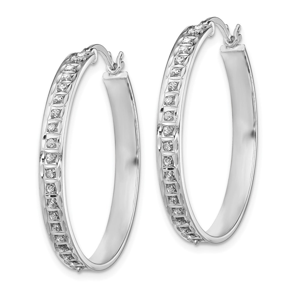 Sterlingsilber Diamant Fascination Mystique Platin-beschichtet Rund Creolen