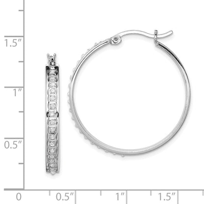 Sterlingsilber Diamant Fascination Mystique Platin-beschichtet Rund Creolen